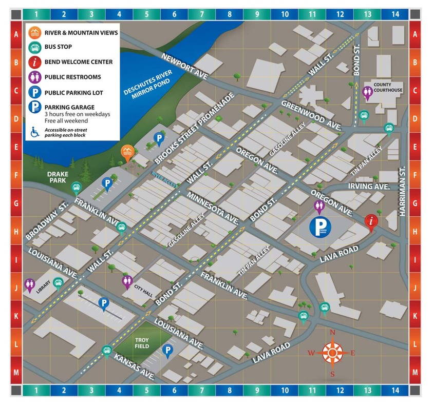 Downtown Bend Map Downtown Bend Downtown Bend Map Downtown Bend