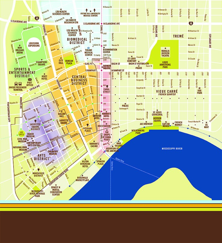 Downtown Map Downtown New Orleans