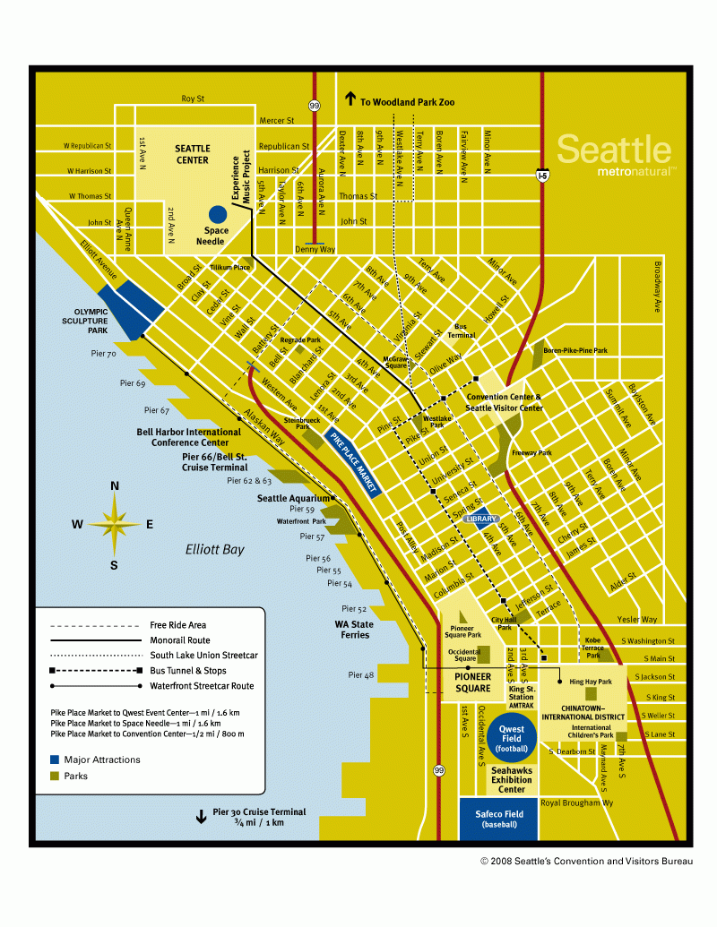 Downtown Seattle Map Seattle WA Mappery Downtown Seattle Map Seattle WA Mappery