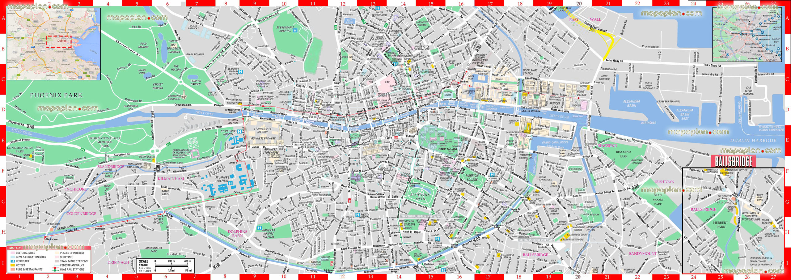 Dublin Map Dublin Ireland Visitor s Map Interactive 