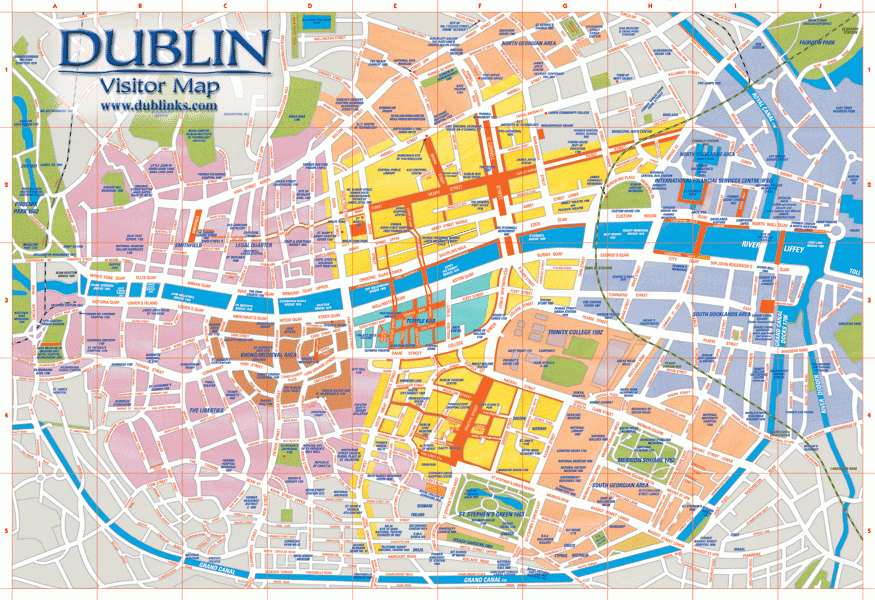 Dublin Map Tourist Attractions ToursMaps