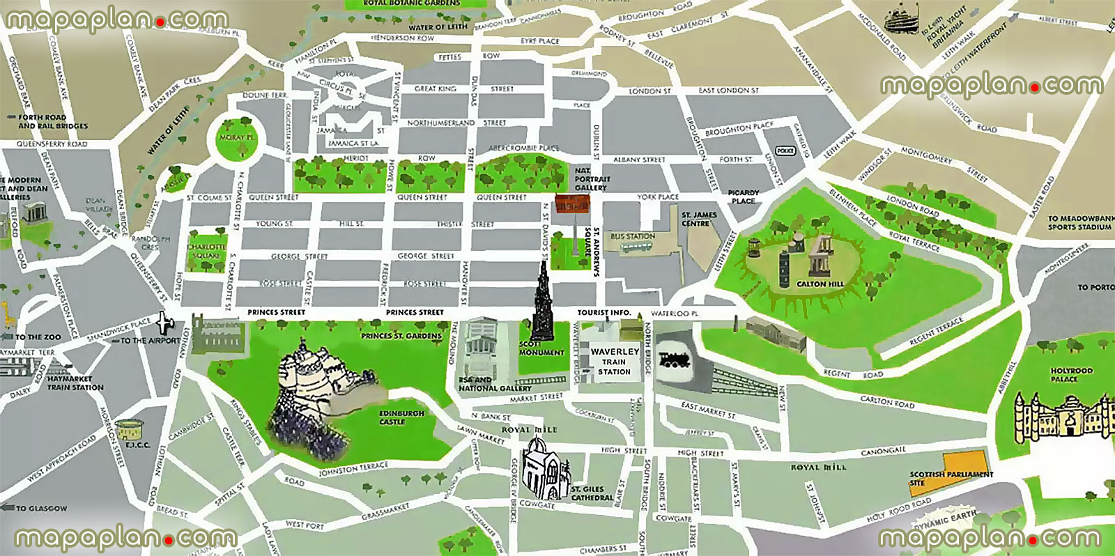 Edinburgh Map Simple Easy To Navigate 3d Aerial 