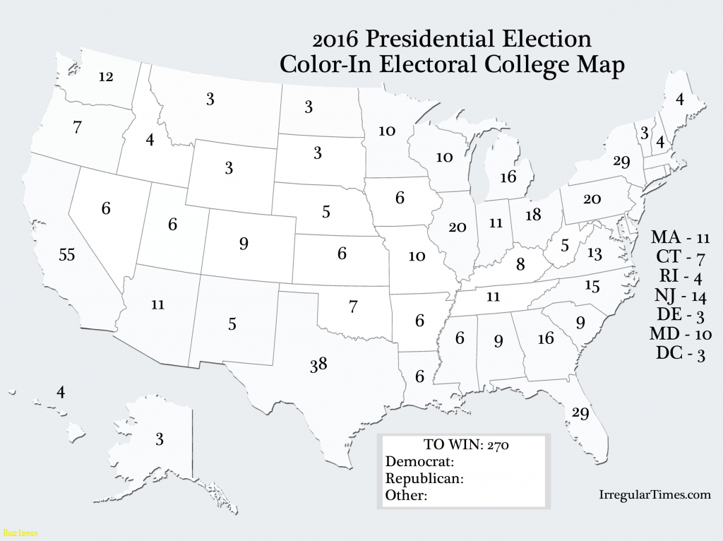 Election 2016 Regarding Blank Electoral College Map 2016 