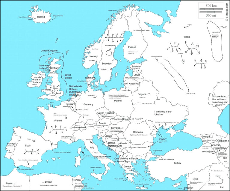 Europe Map And Satellite Image Printable Map Of Europe