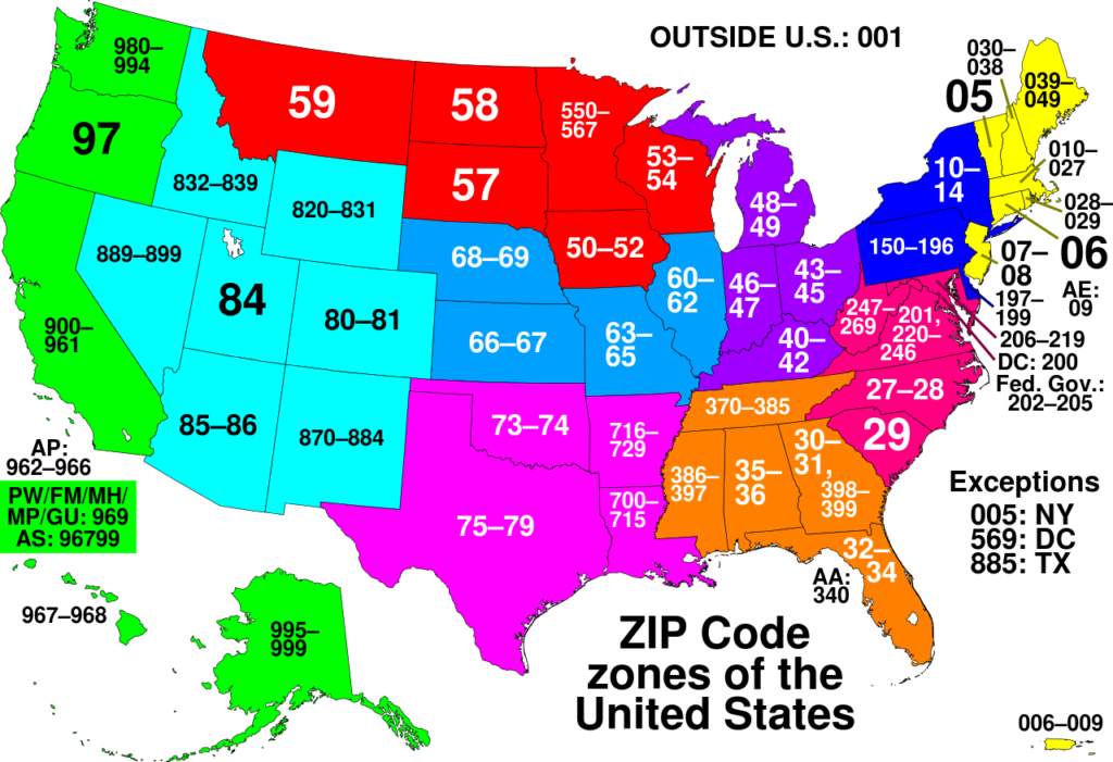File ZIP Code Zones Svg Wikimedia Commons Printable Map of The United