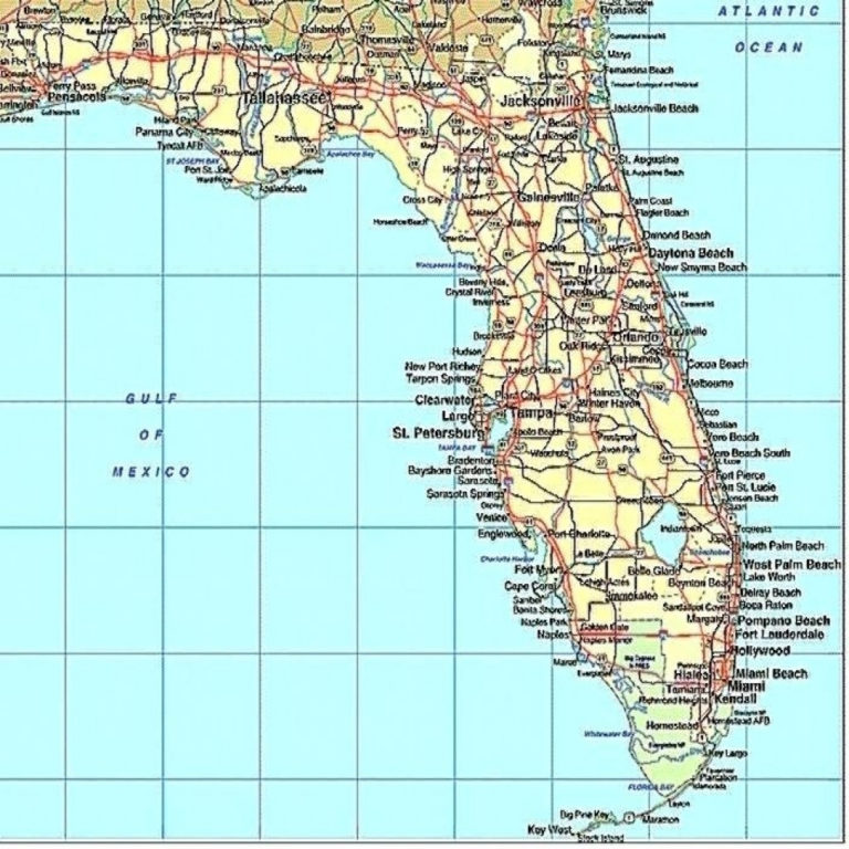 Map Of Florida West Coast Printable Maps – Printable Map of The United