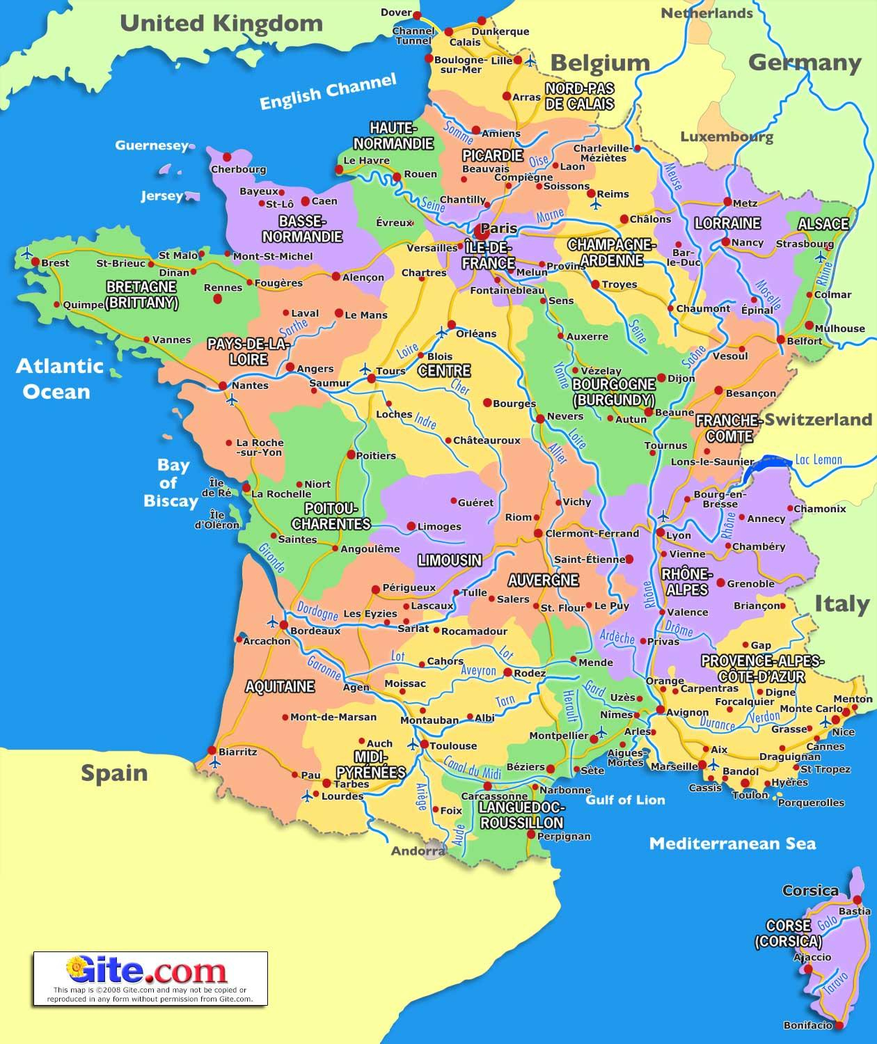 France Map France In A Map Western Europe Europe 
