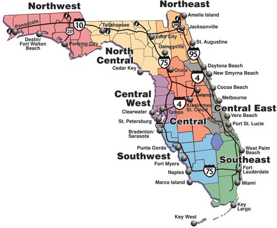 Free Florida Road Map Printable Map Of Florida Florida 