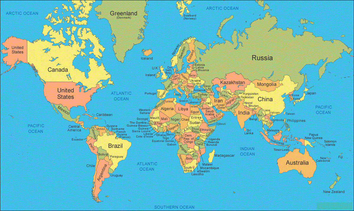 Free Large Printable World Map PDF With Countries World Free Large Printable World Map PDF With Countries World