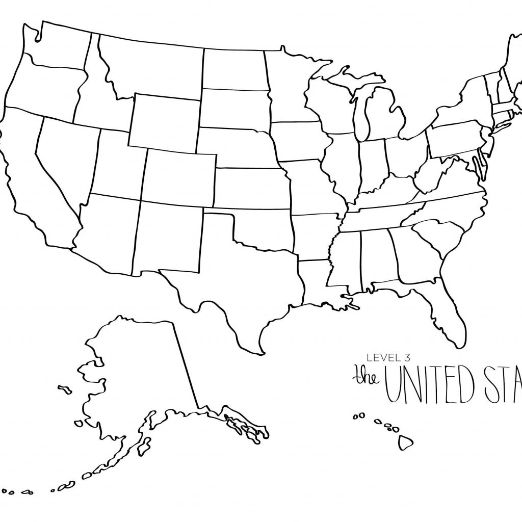 Free Printable Black And White Map Of The United States 