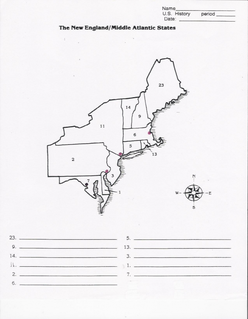 Free Printable Map Of Northeast United States Printable 