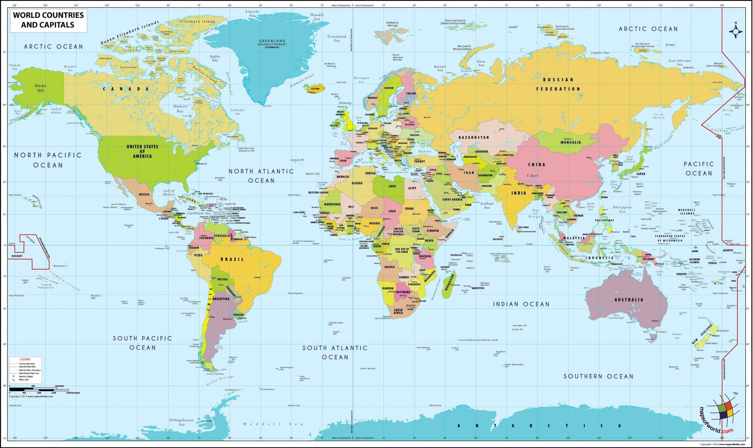 Haritas World Map Political Country And Capitals Free 