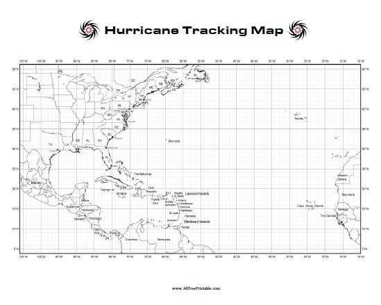 Hurricane Tracking Map Free Printable AllFreePrintable Hurricane Tracking Map Free Printable AllFreePrintable