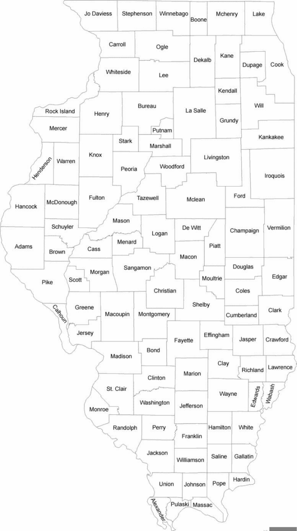 Illinois County Map With County Names Free Download Illinois County Map With County Names Free Download