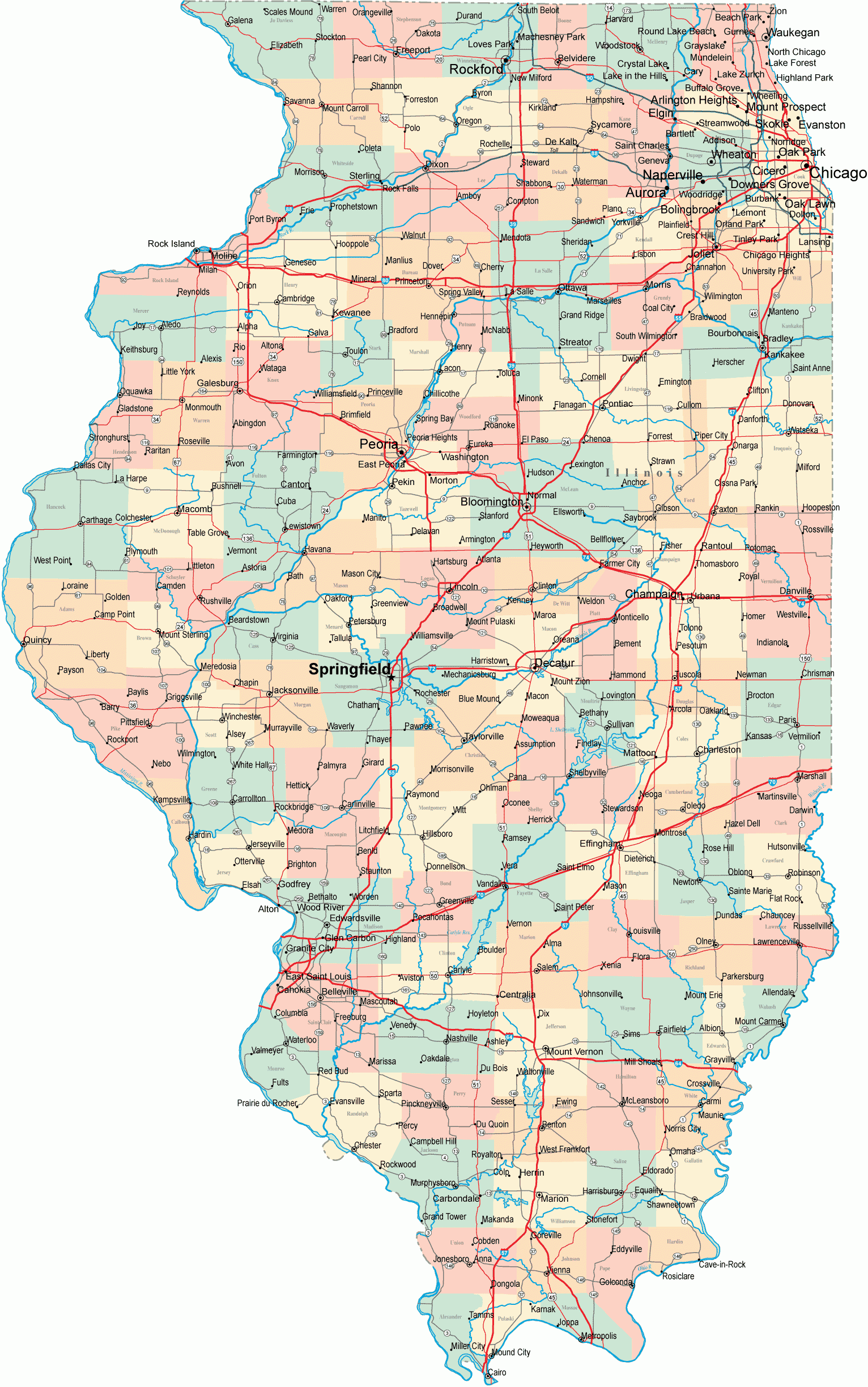 Illinois Road Map IL Road Map Illinois Highway Map Illinois Road Map IL Road Map Illinois Highway Map