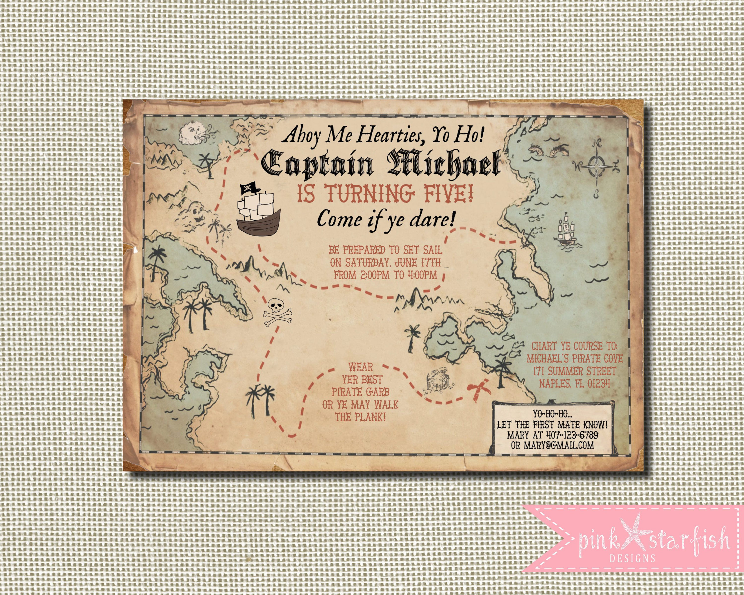 Image Result For Treasure Map Invitation Pirate 