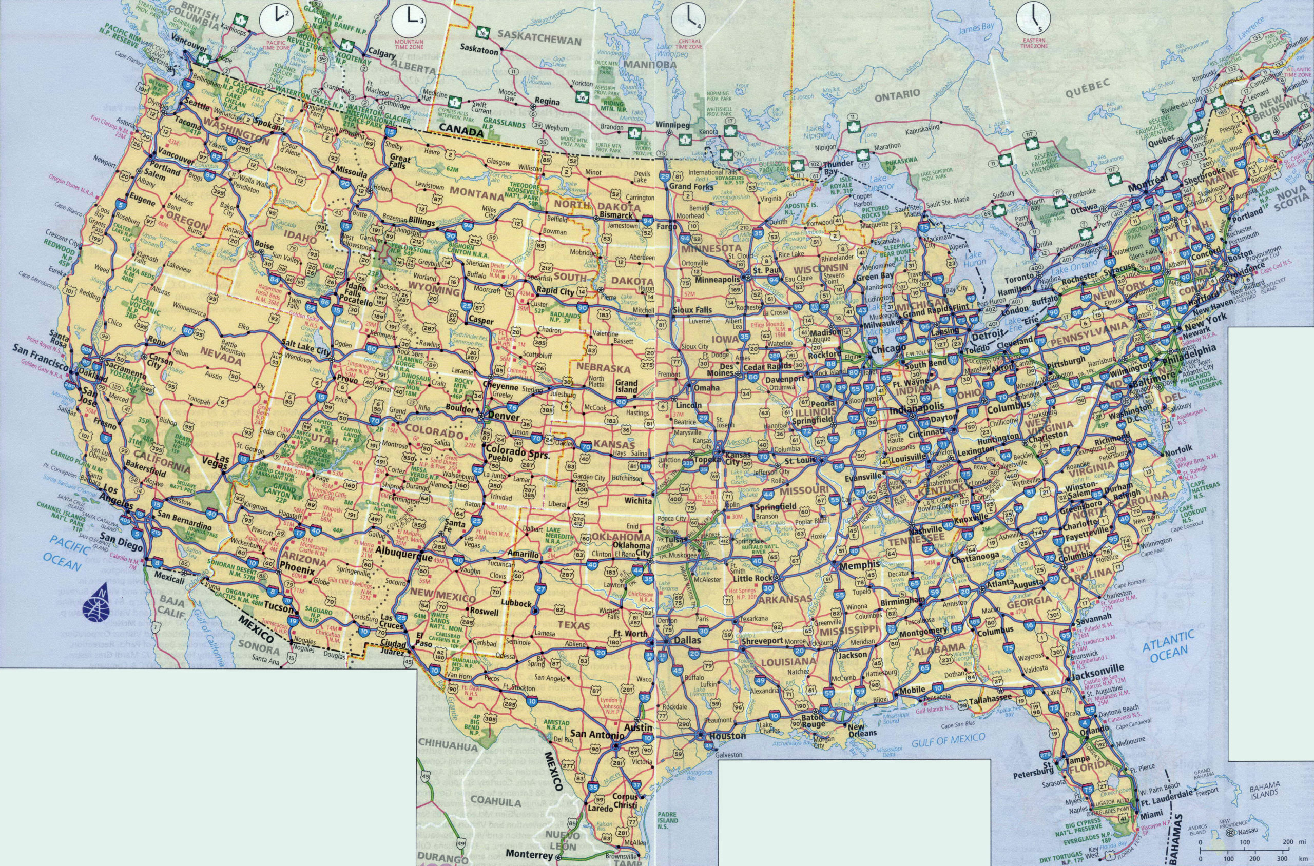 In High resolution Highways Map Of The USA The USA 