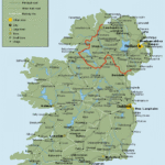 Ireland Road Map Showing Towns Cities And Roads