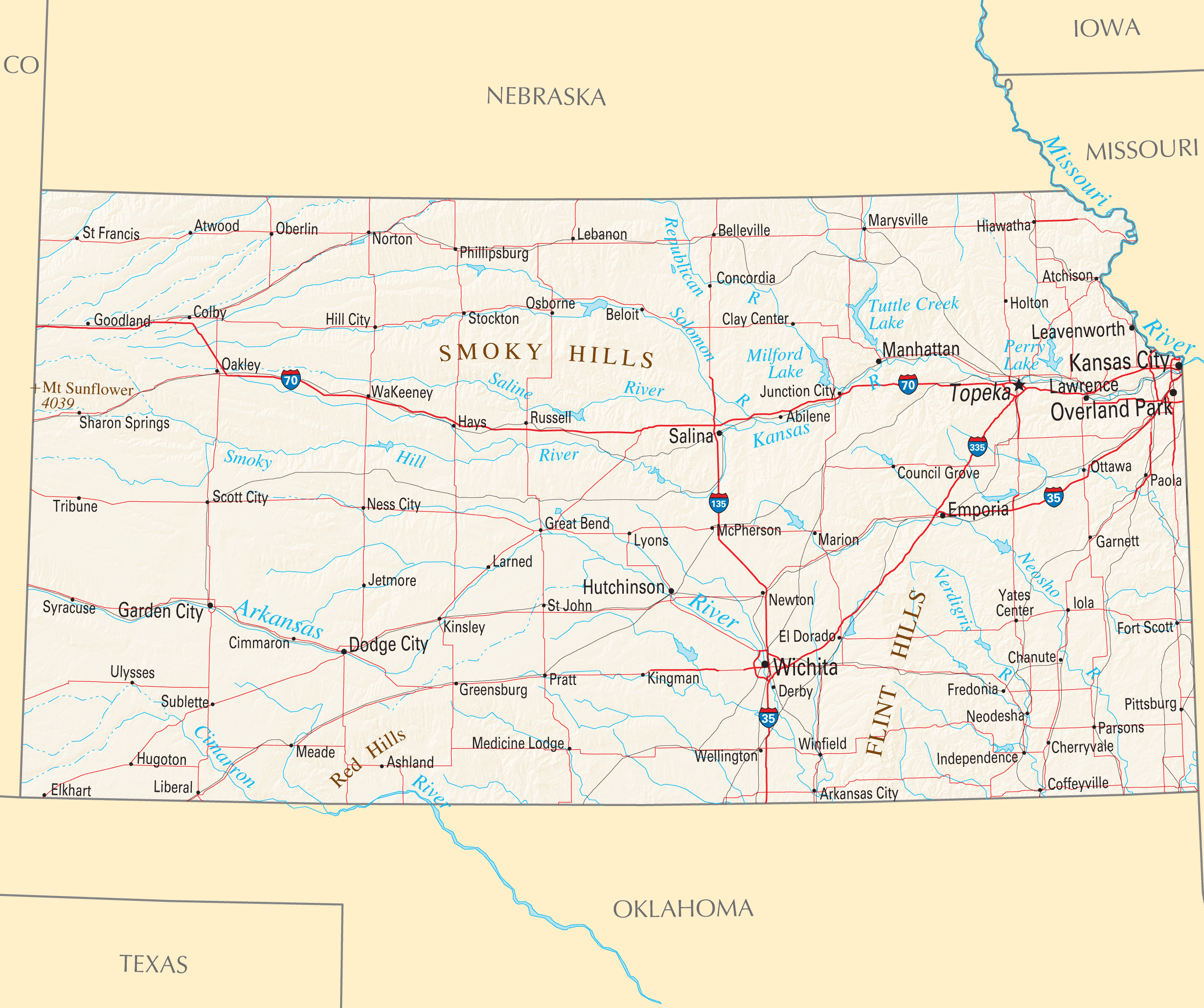 Kansas Map Fotolip Kansas Map Fotolip