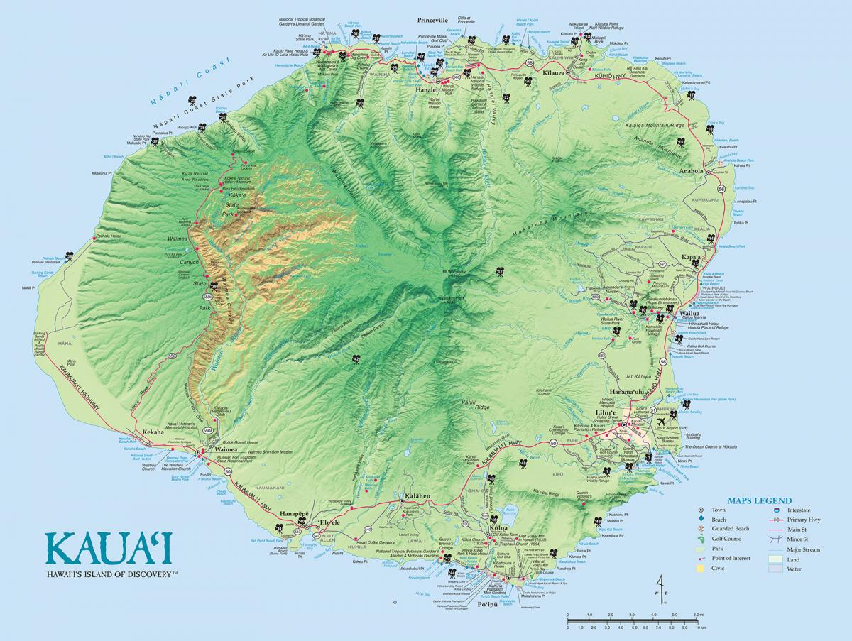 Kauai Island Maps Geography Go Hawaii