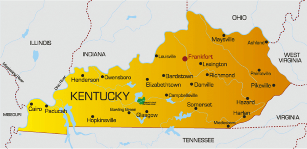 Kentucky State Map With Cities And Counties Printable Map