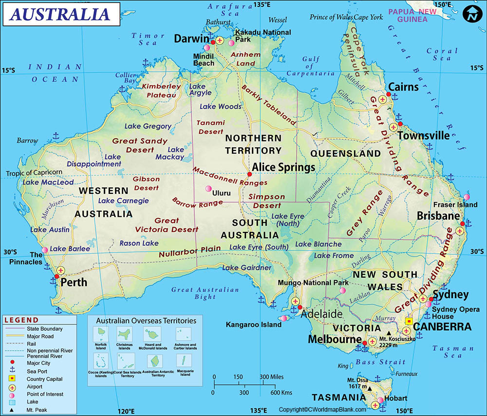Labeled Map Of Australia With States Capital Cities Labeled Map Of Australia With States Capital Cities