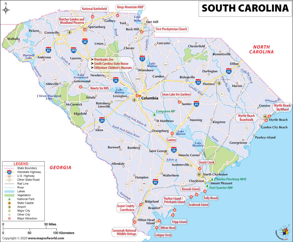 Printable Map Of South Carolina – Printable Map of The United States