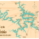 Lake Of The Ozarks MO Map Print With Mile Markers