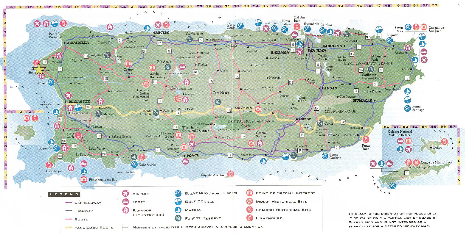 Large Detailed Road And Tourist Map Of Puerto Rico Puerto Large Detailed Road And Tourist Map Of Puerto Rico Puerto
