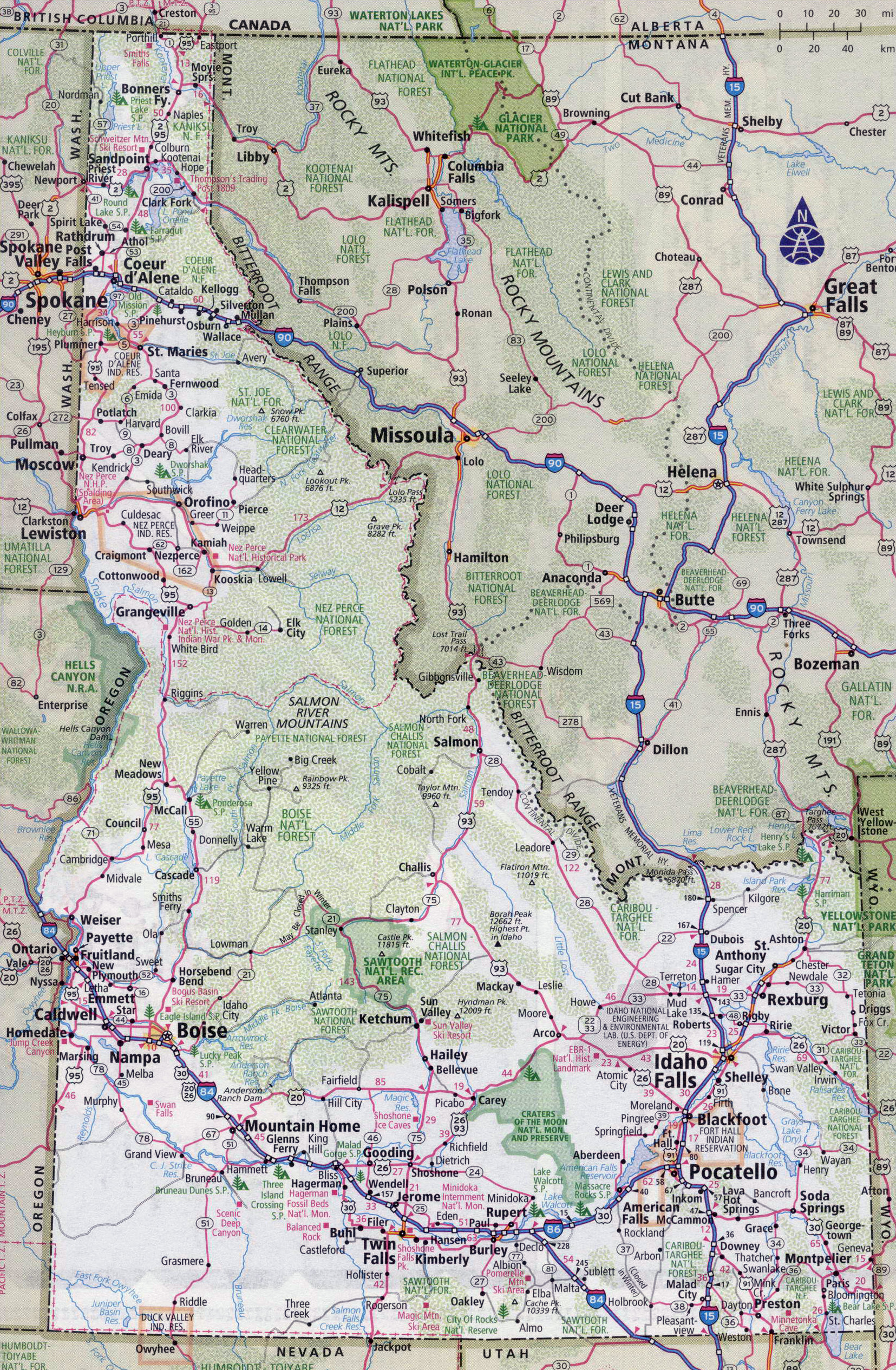 Large Detailed Roads And Highways Map Of Idaho State With Large Detailed Roads And Highways Map Of Idaho State With