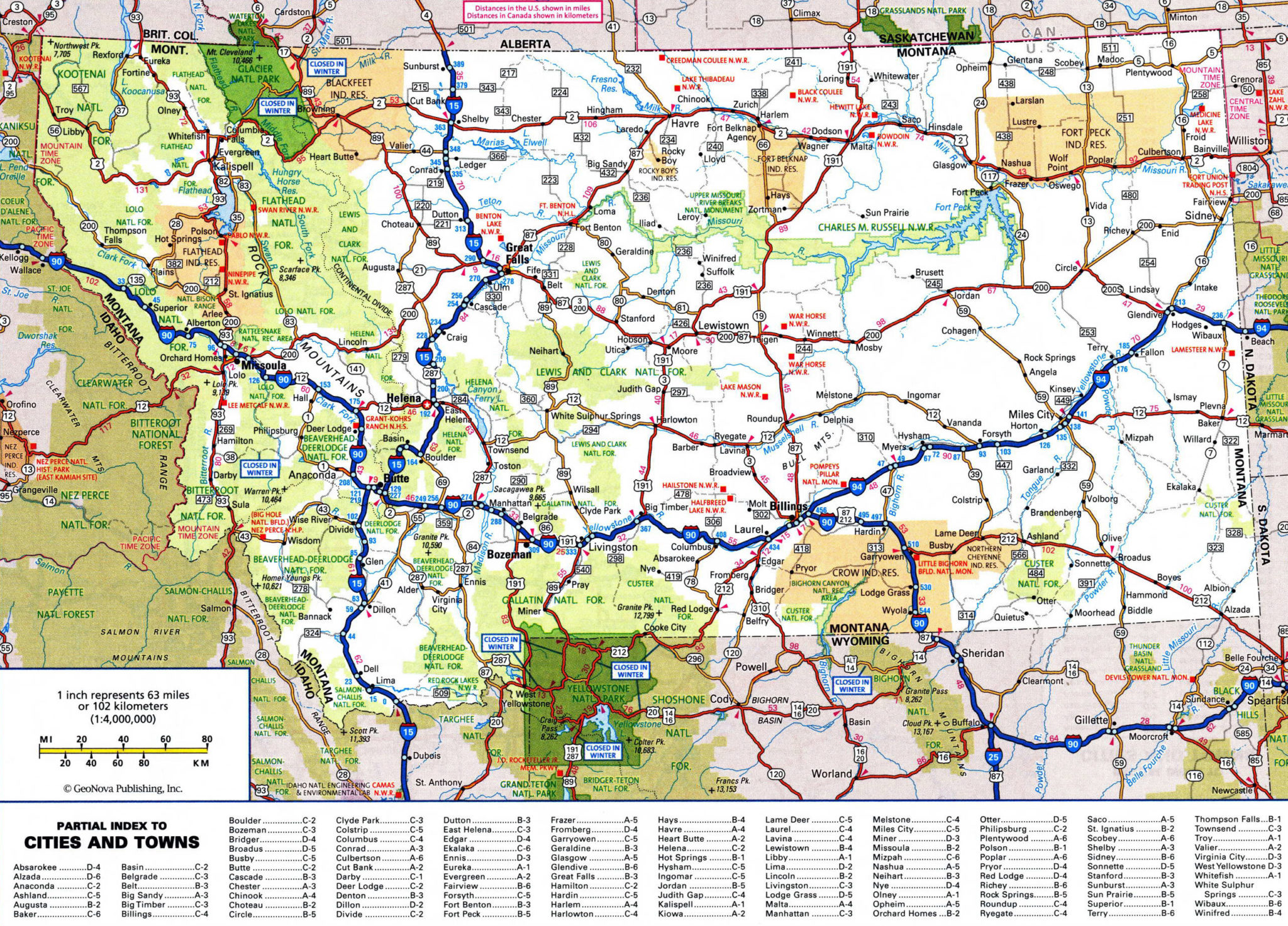 road trip map montana