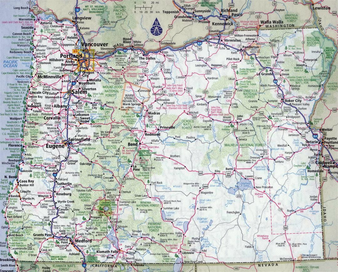 Printable Map Of Oregon Printable Map of The United States