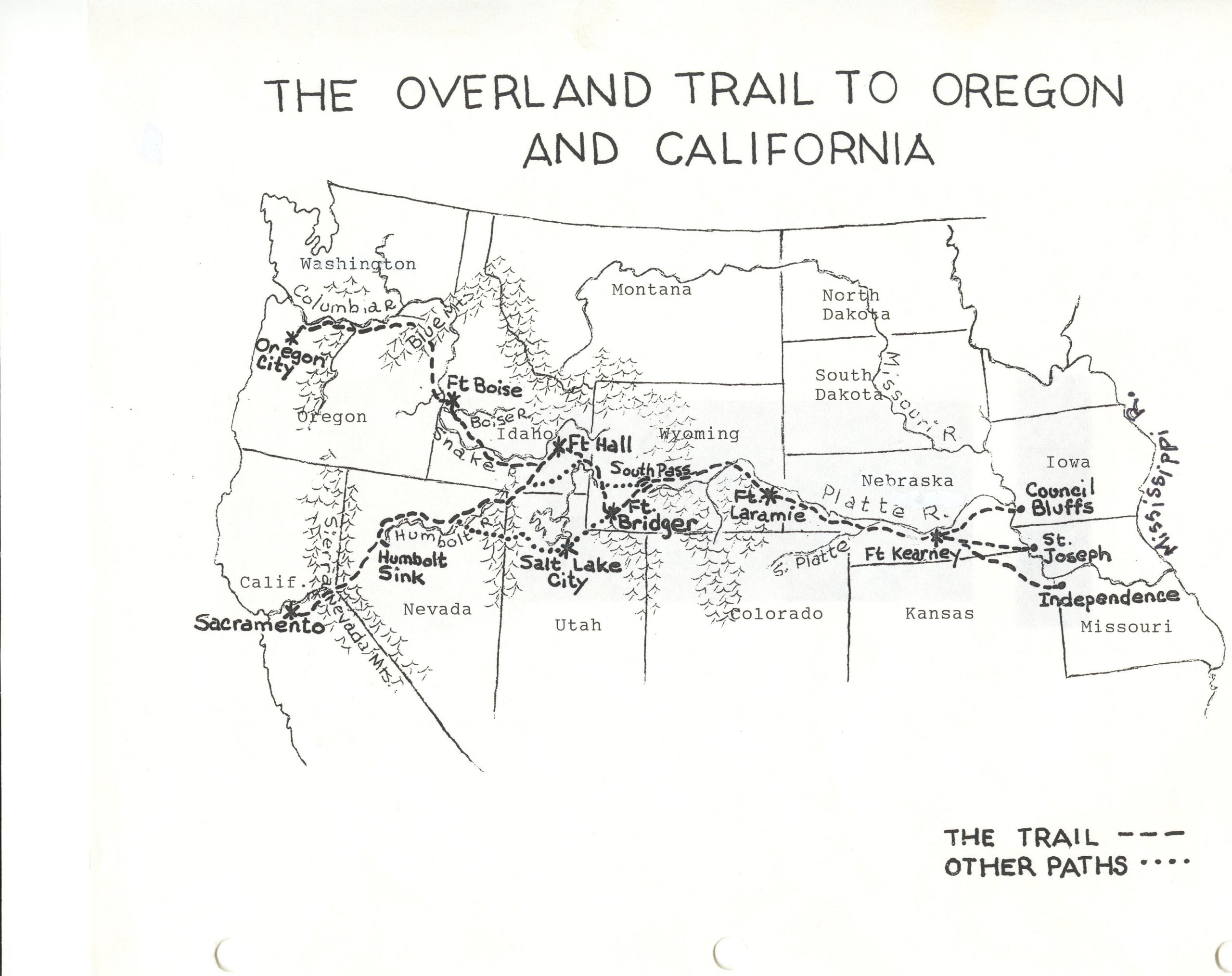 Large Oregon Trail Map Oregon Trail Project California 