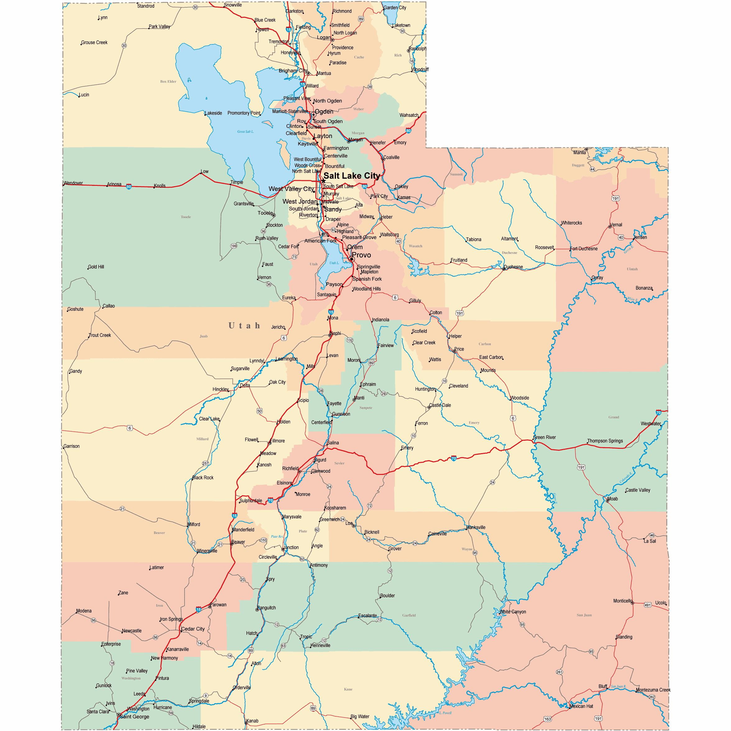 Large Utah Maps For Free Download And Print High 