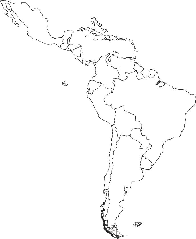 Latin America Outline Map Worldatlas Latin America 