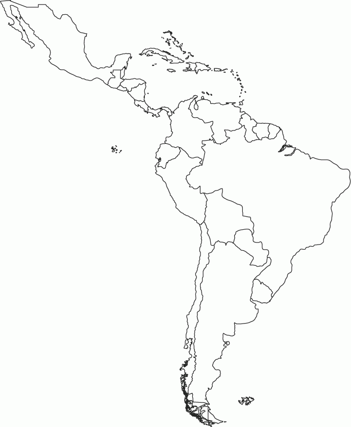 Latin America Outline Map Worldatlas Latin America Outline Map Worldatlas