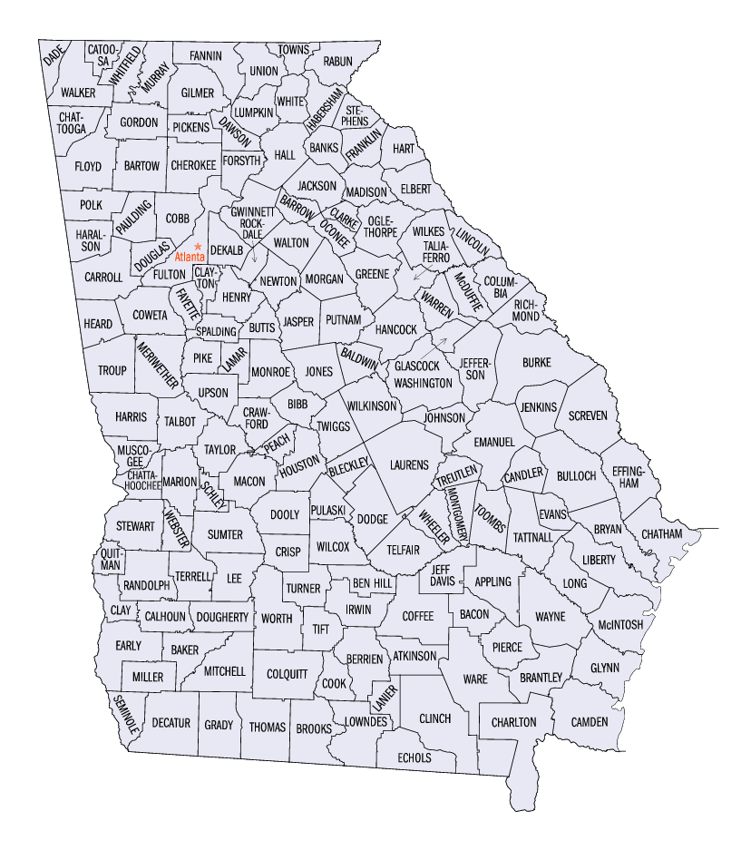 List Of Counties In Georgia U S State Wikipedia