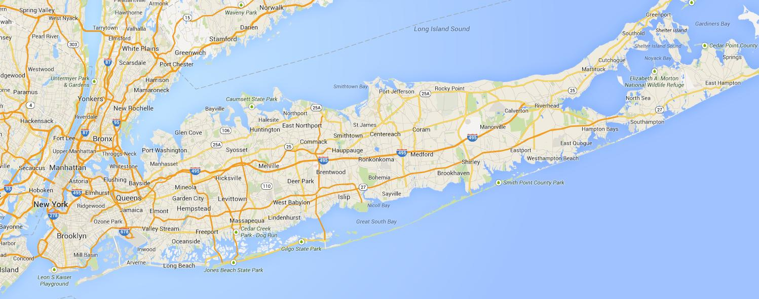 Long Island Beaches Map Map Of Long Island Beaches Ny 