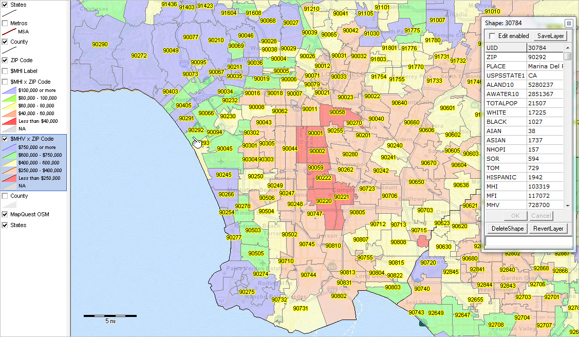 Los Angeles ZIP Codes Decision Making Information 