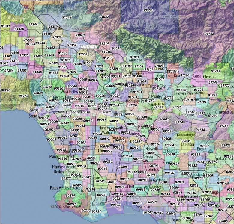 Los Angeles Zip Codes Los Angeles County Zip Code 