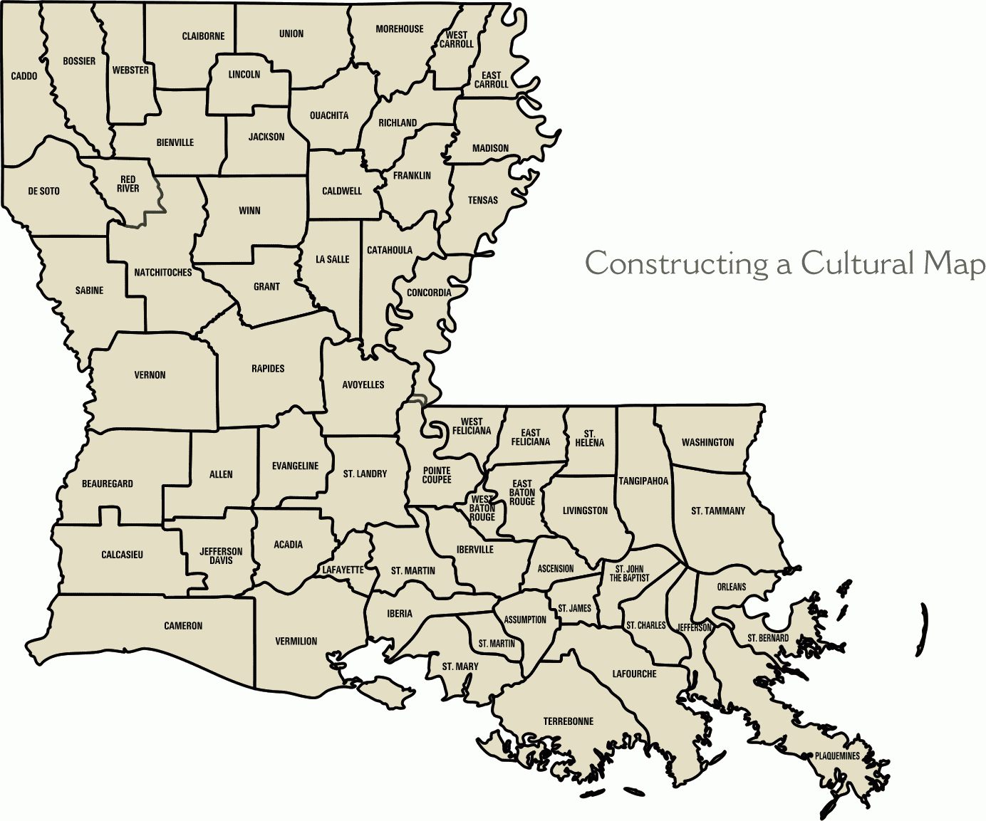 Louisiana State Map With Parishes