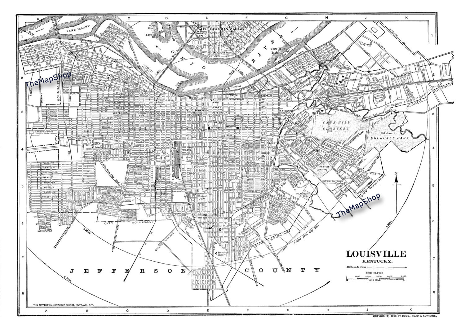 Louisville Skywalk Map