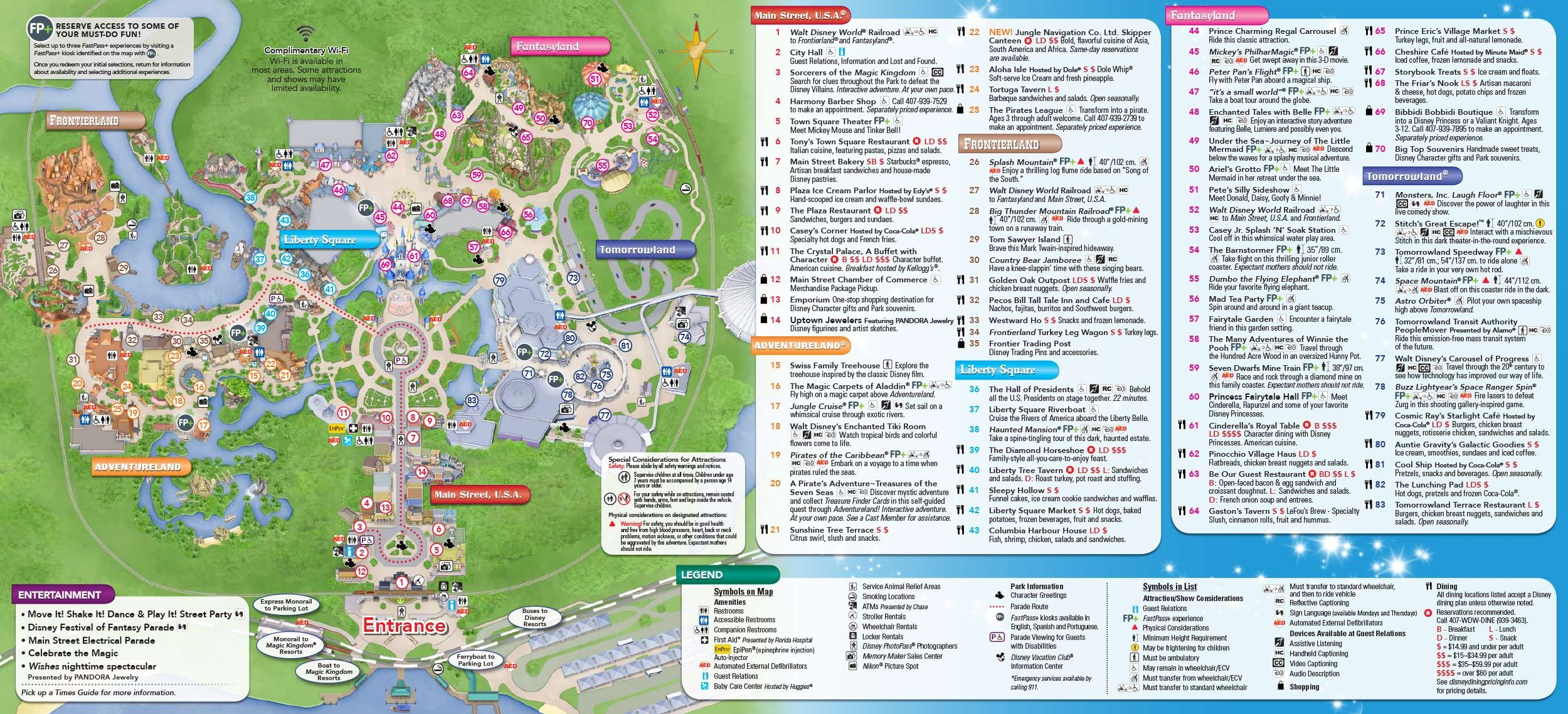 Magic Kingdom Park Map And Links To Other DW Park Maps 