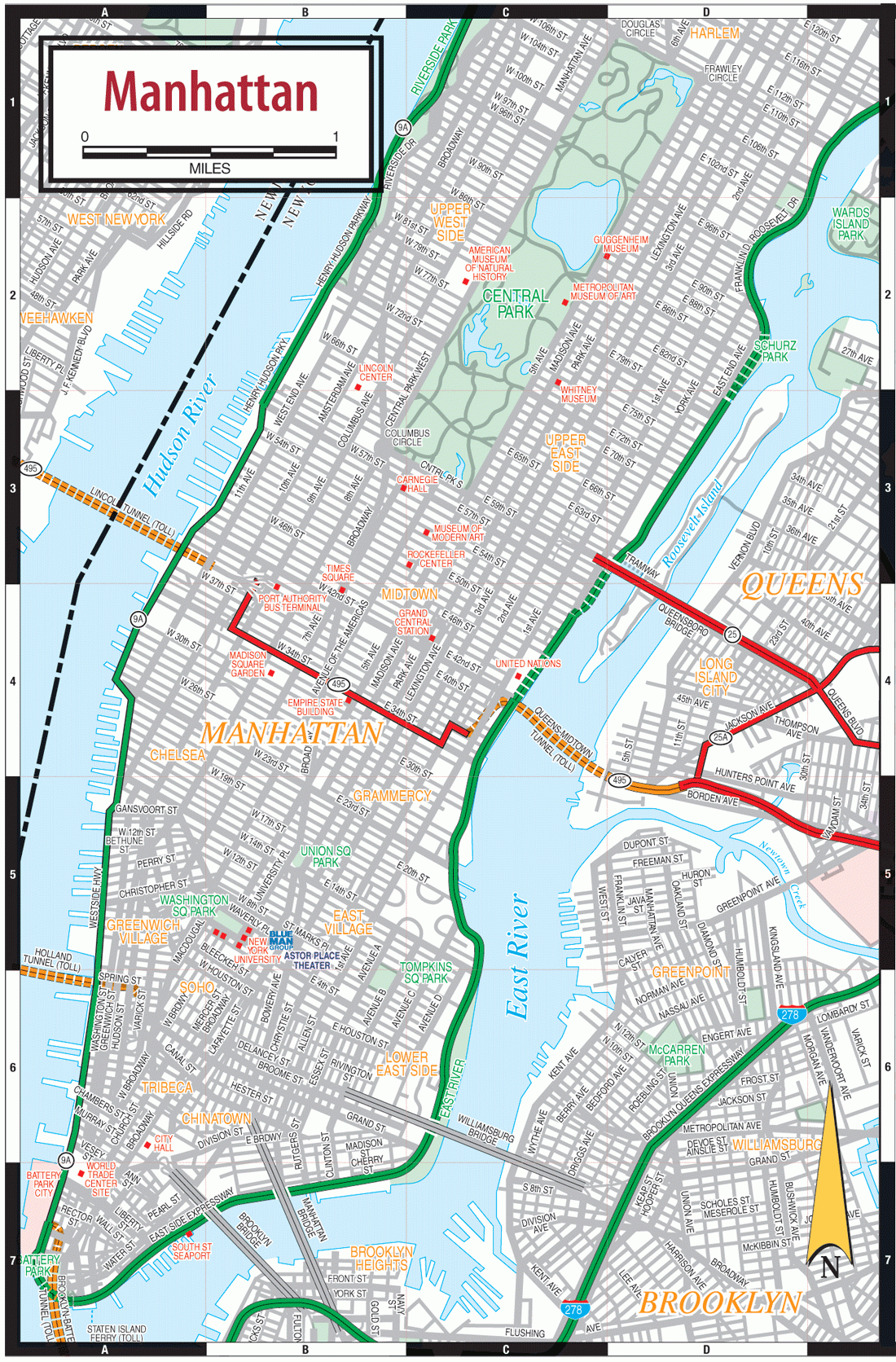 Manhattan Road Map Manhattan Map New York City Map Map 