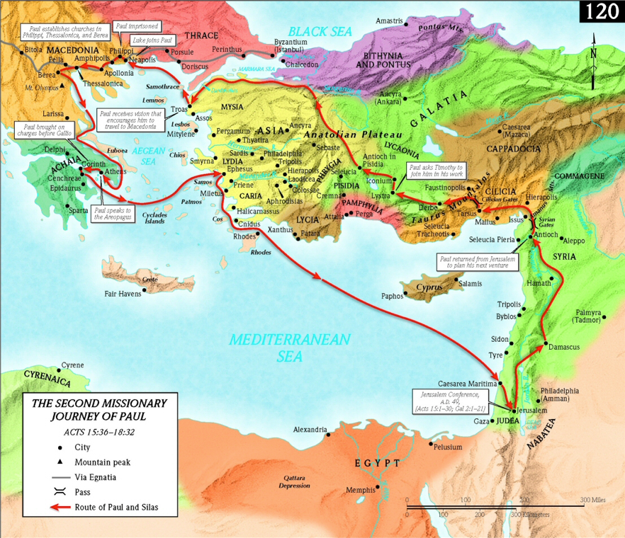 Map Apostle Paul Second Missionary Journey Png Paul Map Apostle Paul Second Missionary Journey png Paul