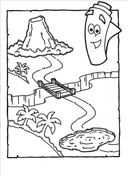 Map Dora The Explorer Coloring Pages Printable Cartoon Map Dora The Explorer Coloring Pages Printable Cartoon