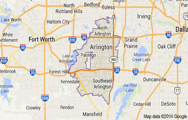 Map Of Arlington Tx