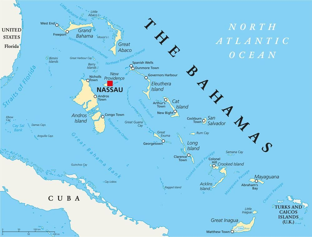 Map Of Bahamas W Out Islands Political Map Bahamas Island