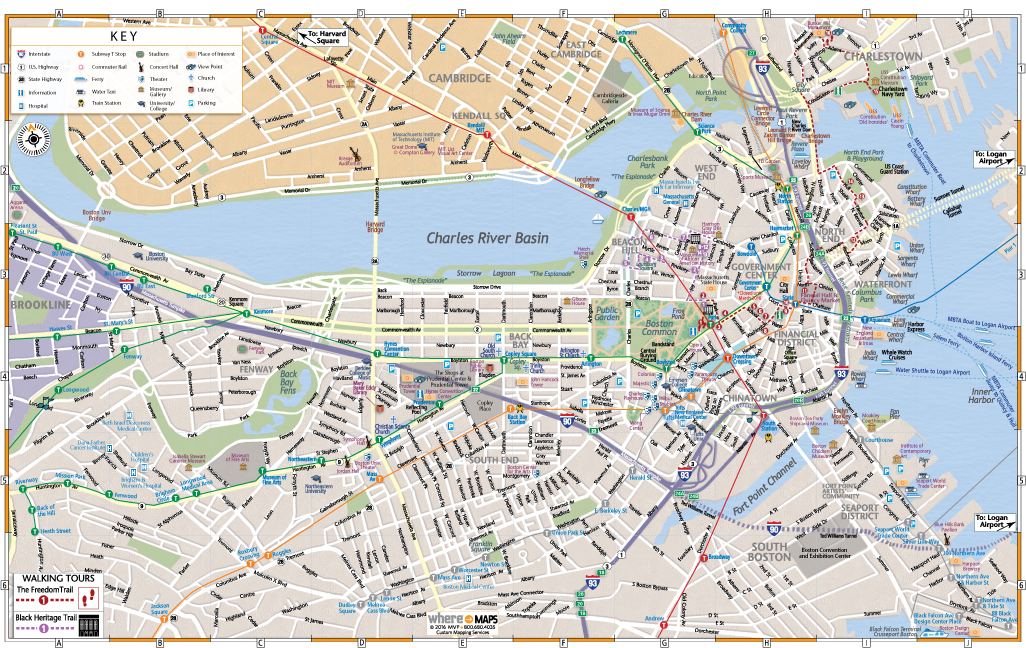 Map Of Boston Massachusetts Interactive And Printable 