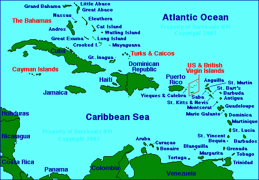 Map Of Caribbean Free Printable Maps